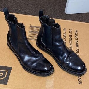Prada slip on Black Leather Chelsea Boots